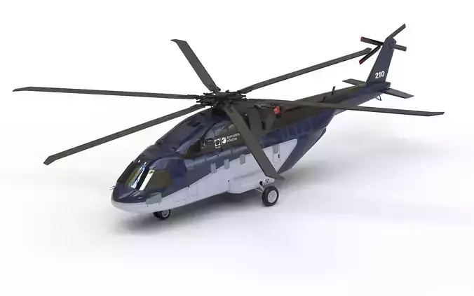 Civil helicopter lowpoly Low-poly 3D model