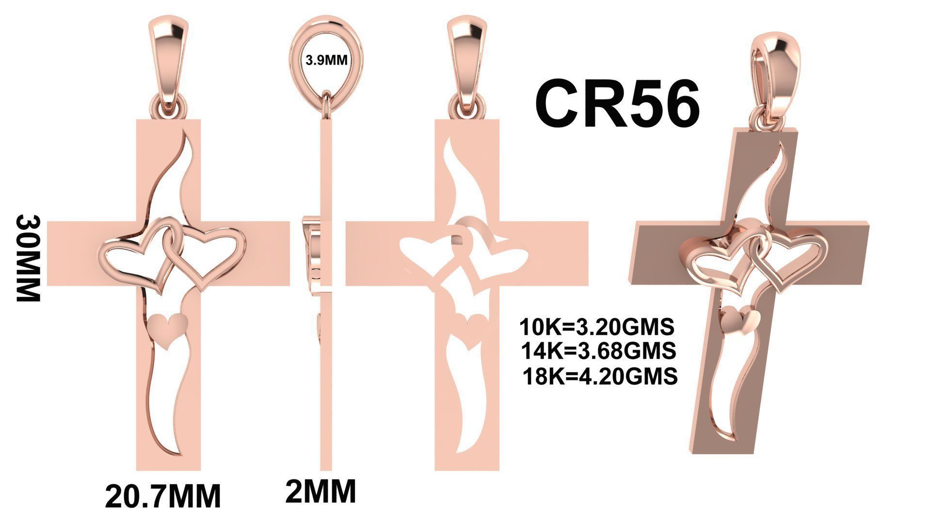 CROSS PENDANT CR56 3D print model_6