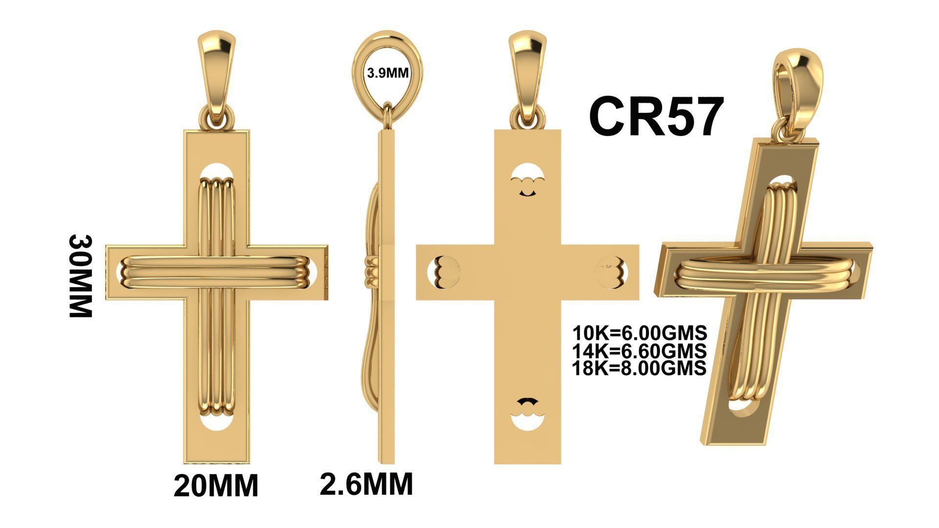 CROSS PENDANT CR57 3D print model_6