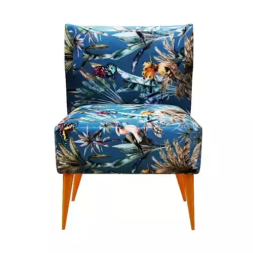 Armchair chair with tropical and wooden legs