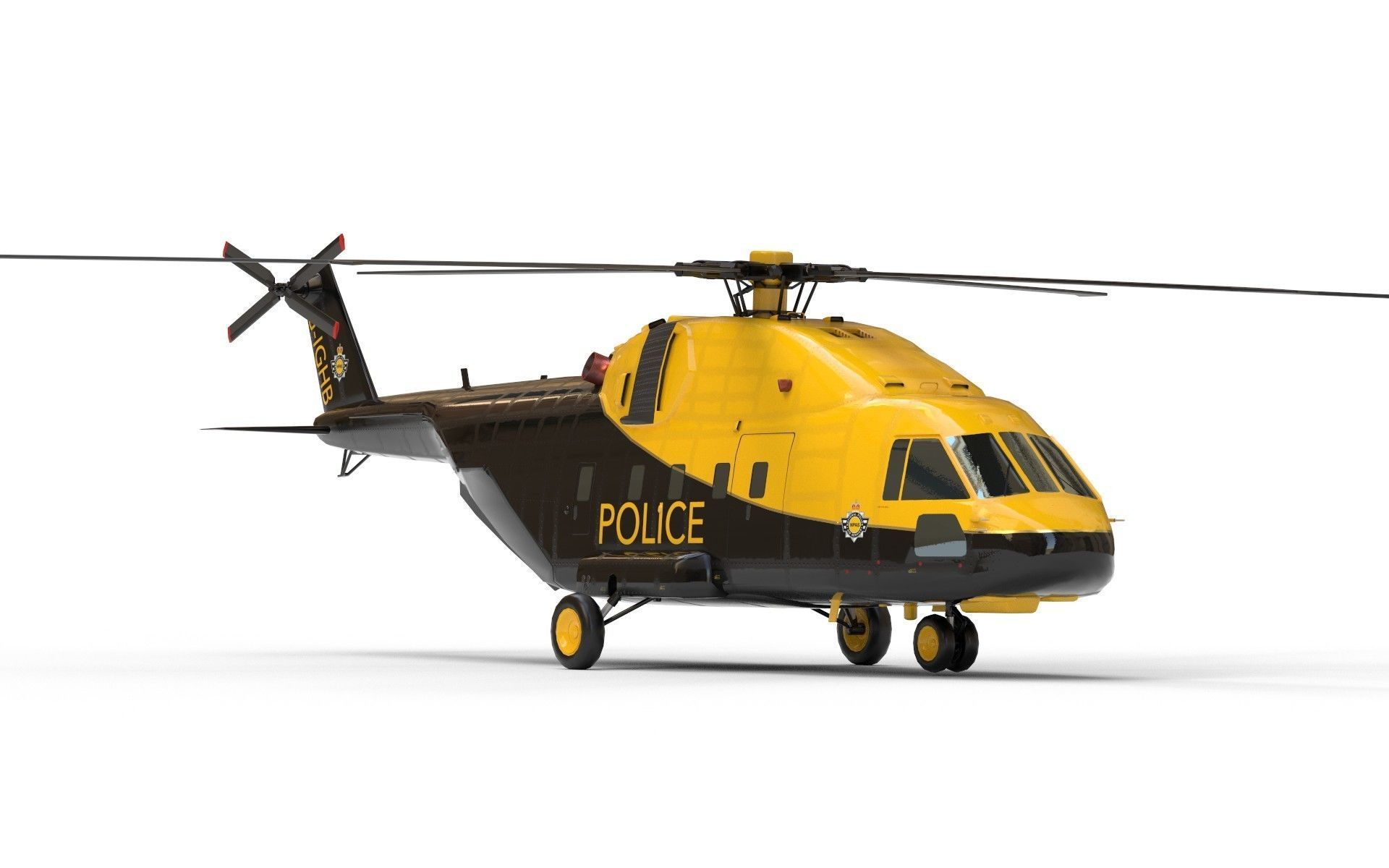 Police Helicopter Lowpoly Low-poly 3D model_2