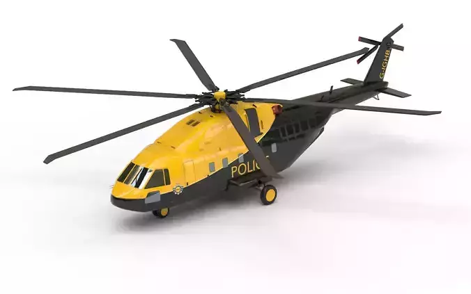 Police Helicopter Lowpoly Low-poly 3D model