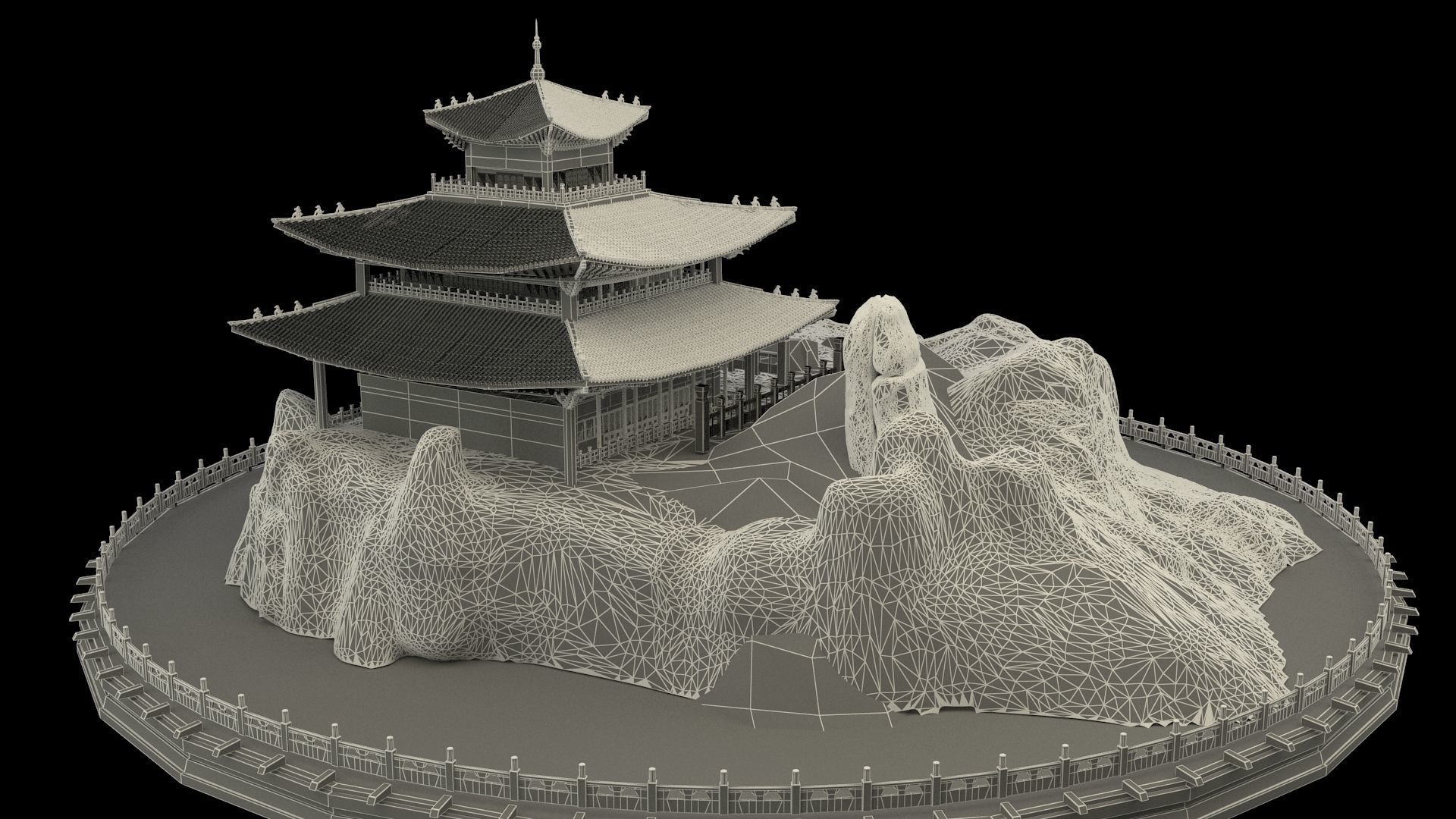 Chinese ancient house 3D model_6