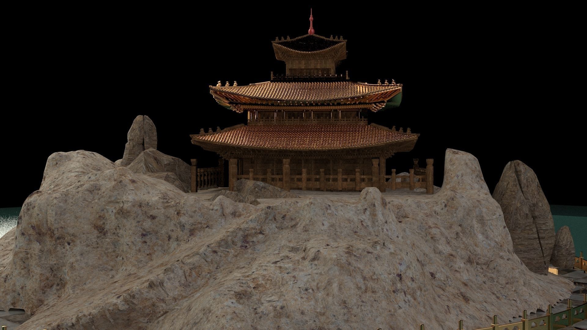 Chinese ancient house 3D model_4