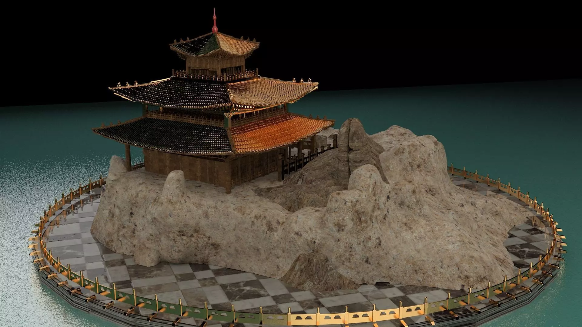 Chinese ancient house 3D model_0