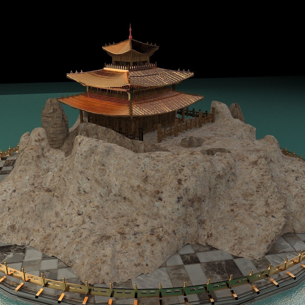 Chinese ancient house 3D model_5
