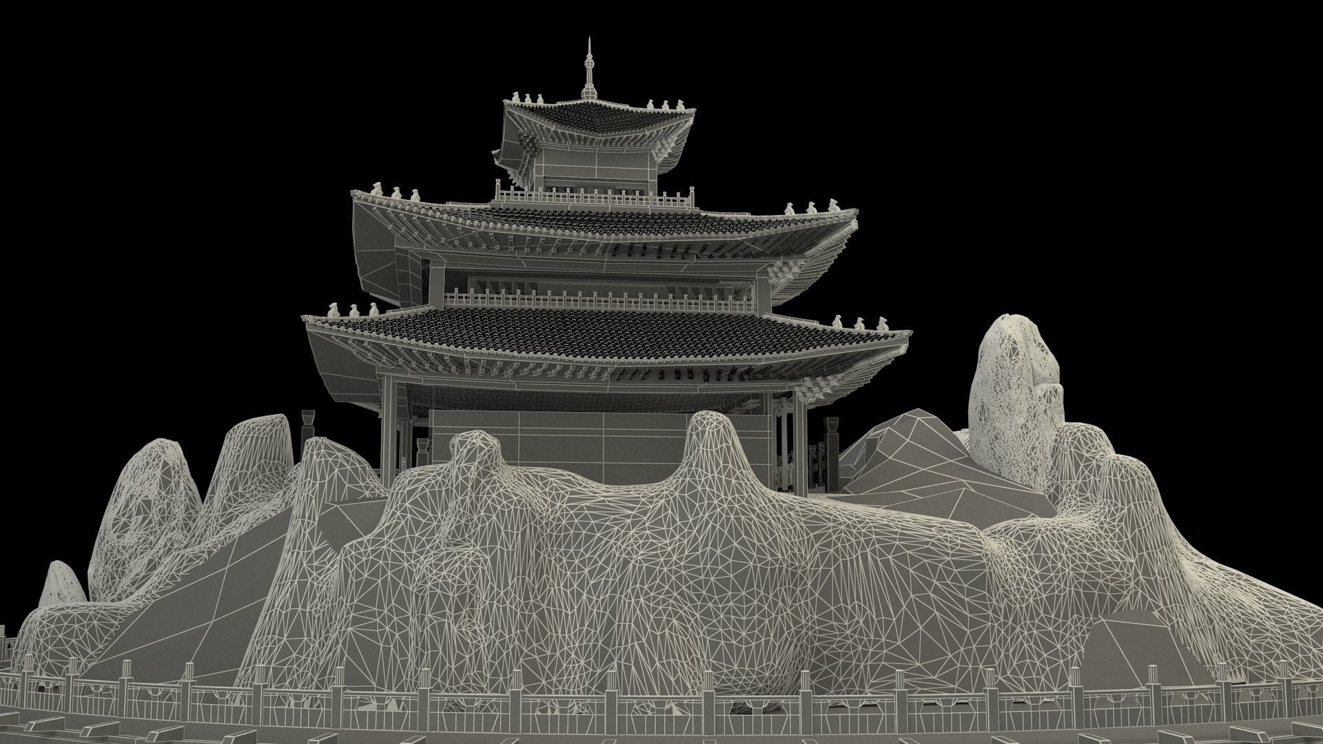 Chinese ancient house 3D model_7