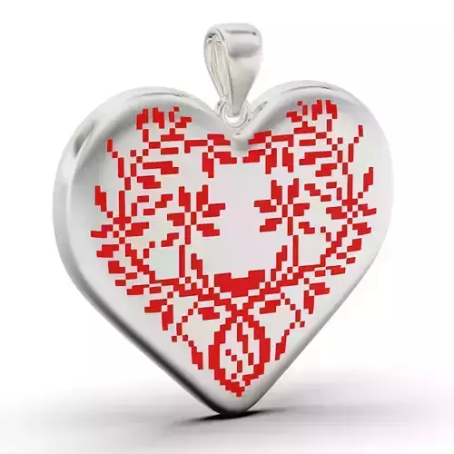 Vyshivanka Heart pendant Ukraine