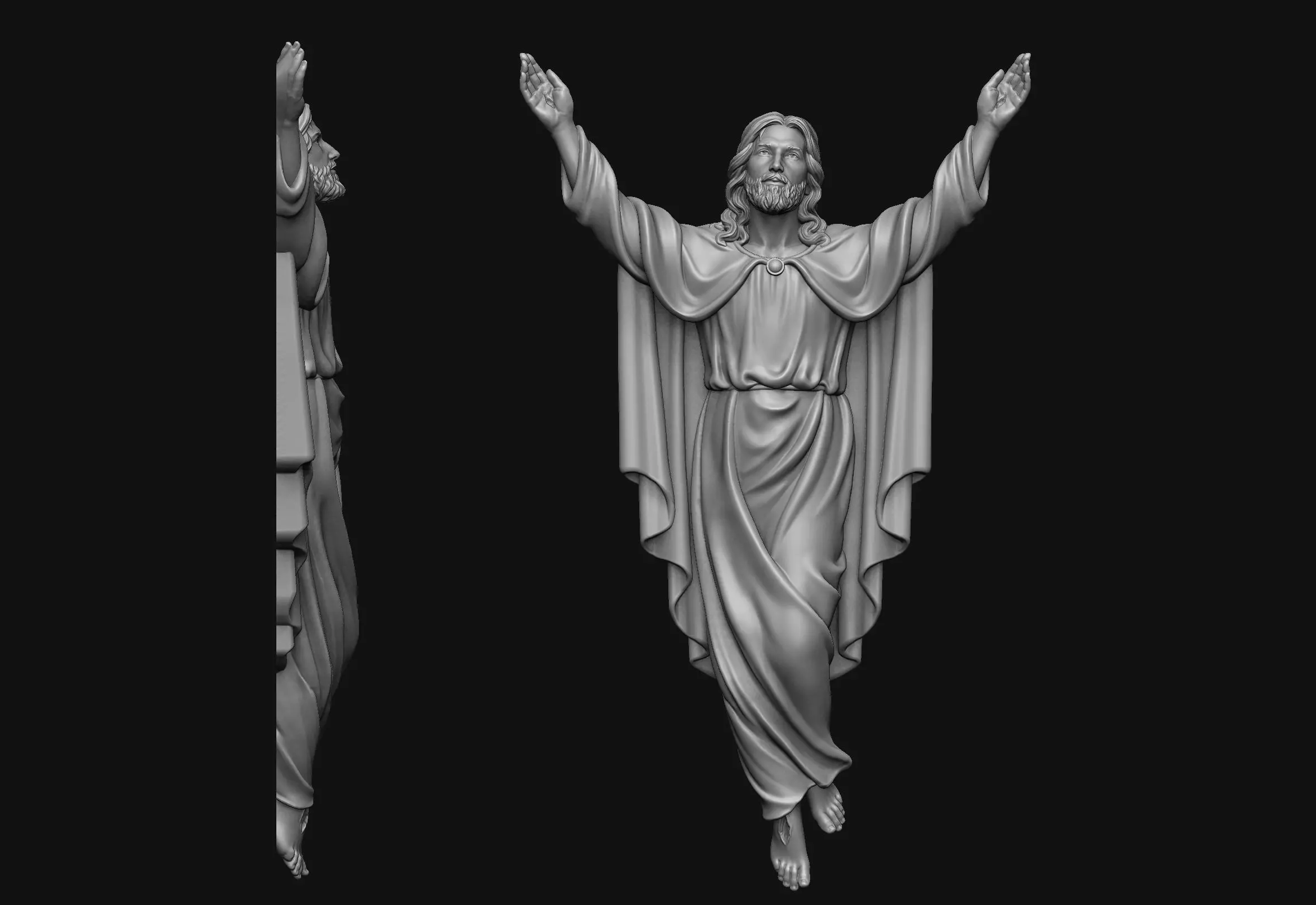 Ascension of Jesus Relief V2 3D print model_0
