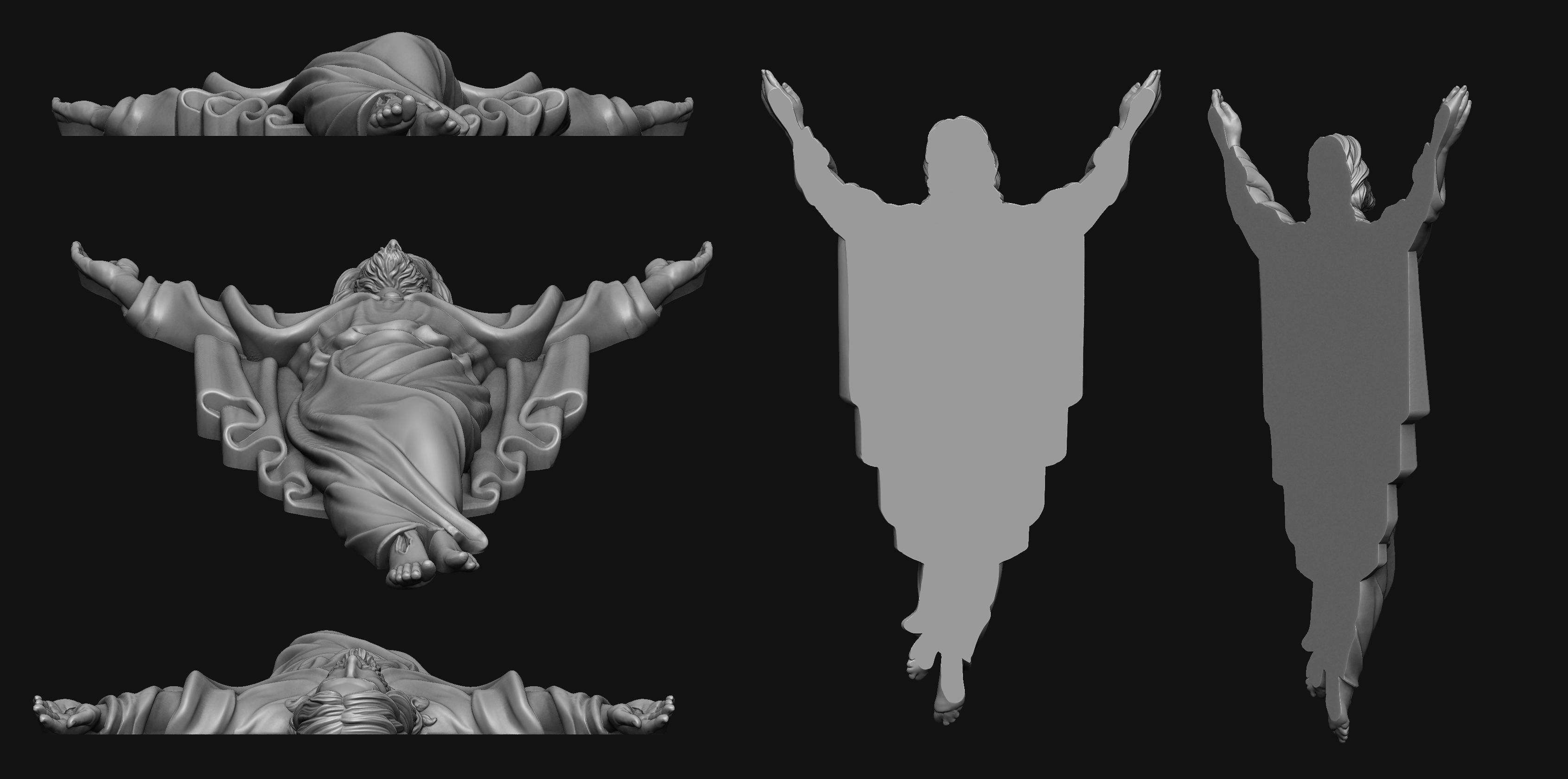 Ascension of Jesus Relief V2 3D print model_3