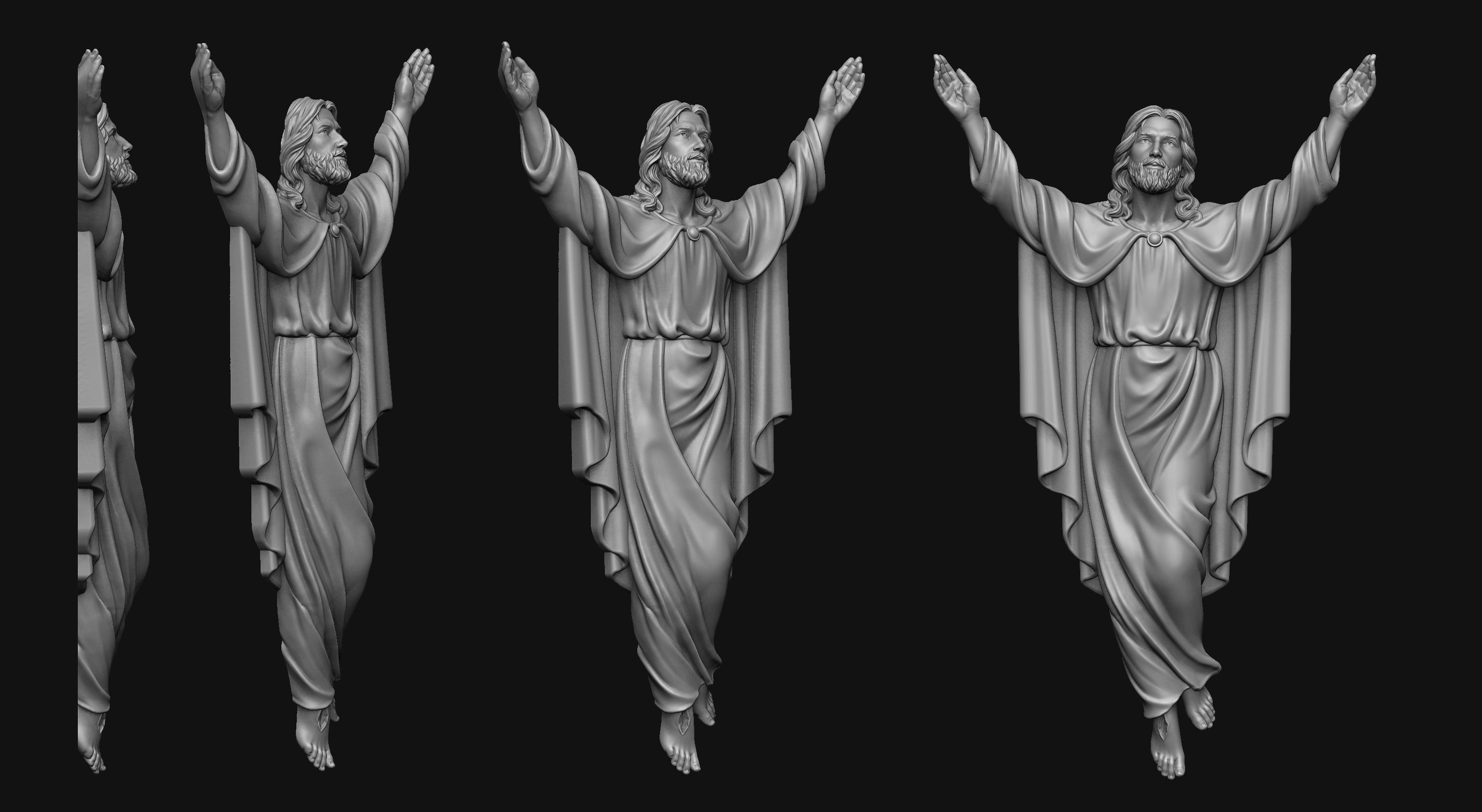 Ascension of Jesus Relief V2 3D print model_1