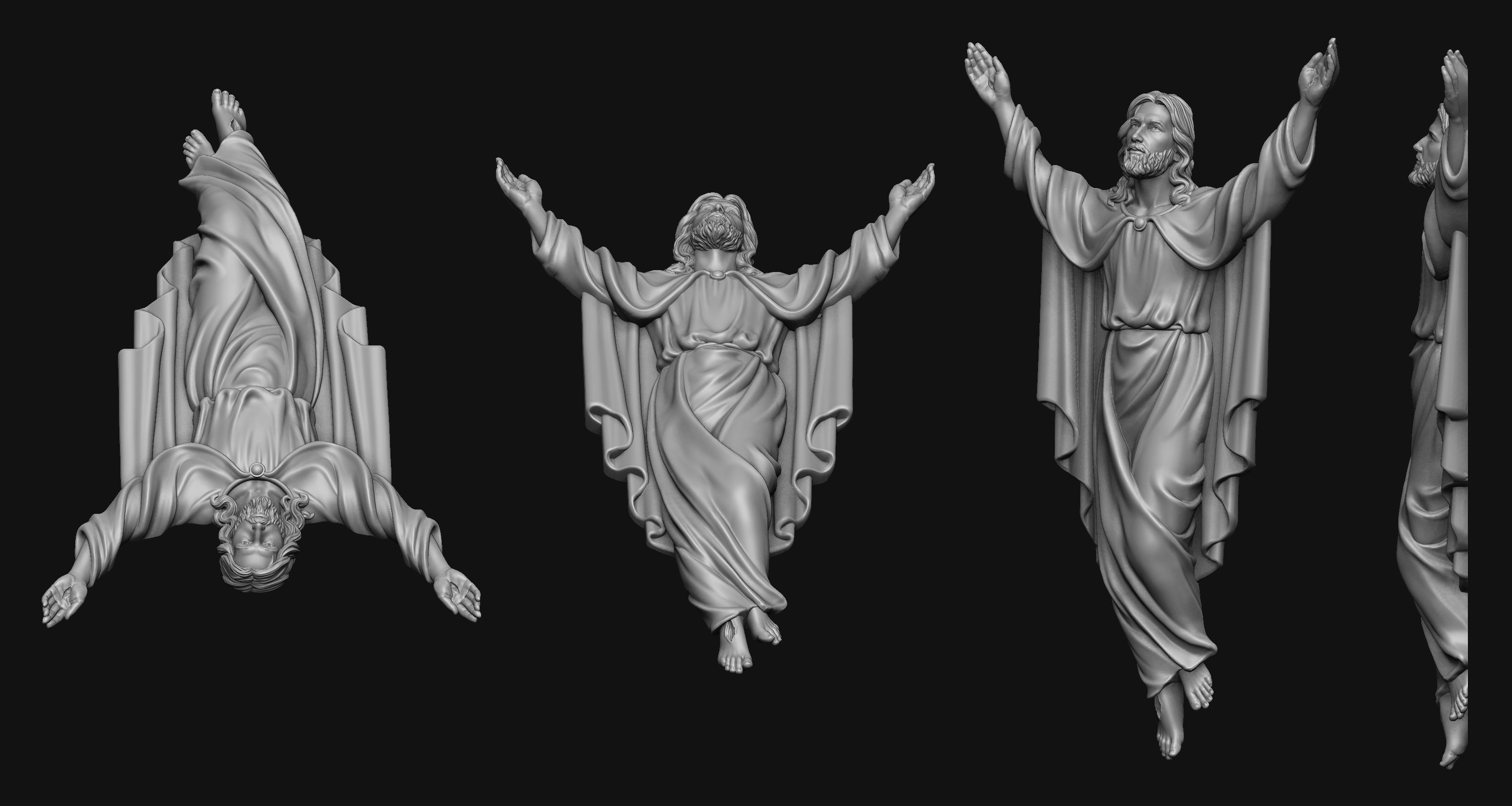 Ascension of Jesus Relief V2 3D print model_2