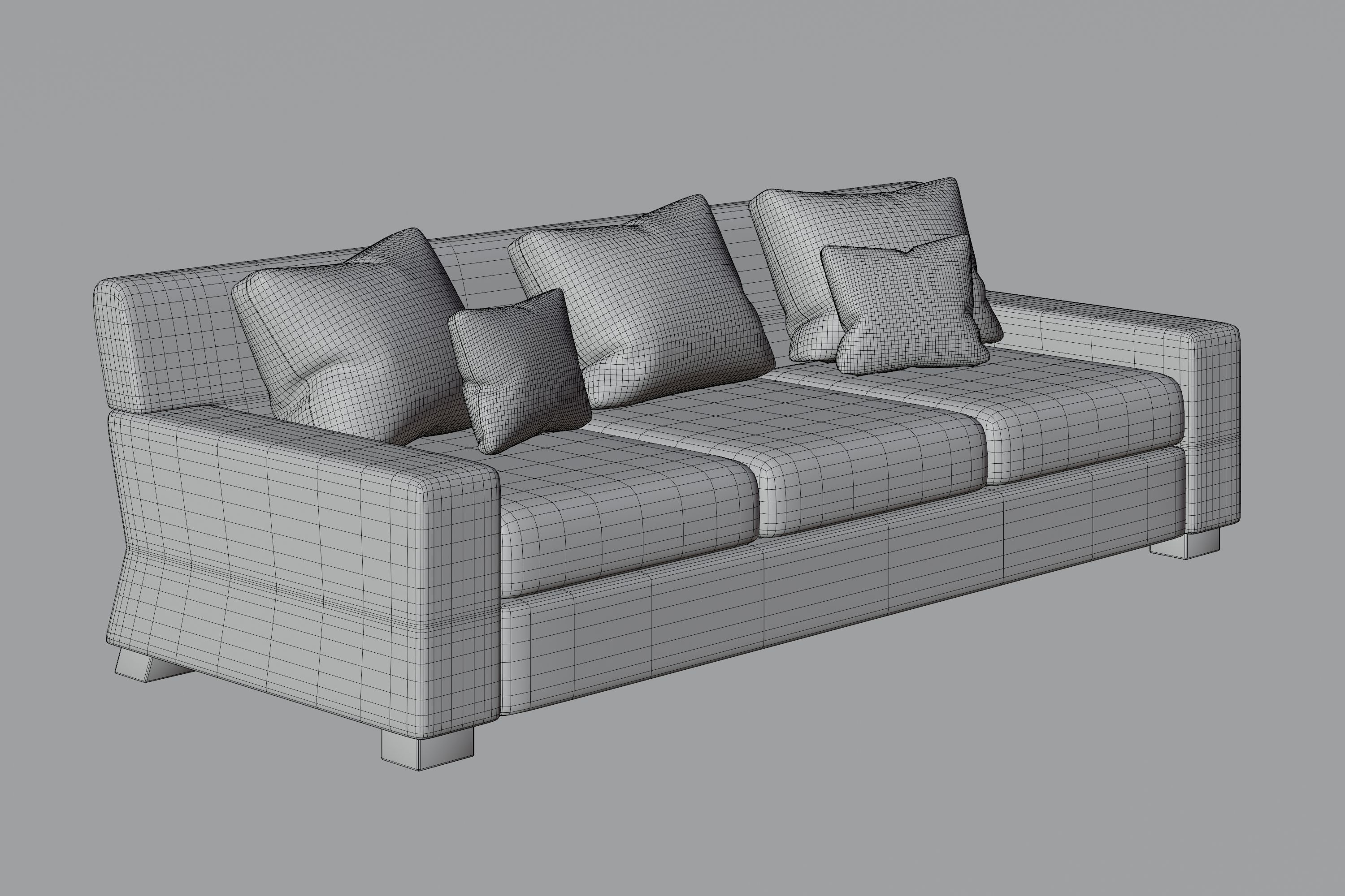 Modern Design Italian Sofa 3D model_4