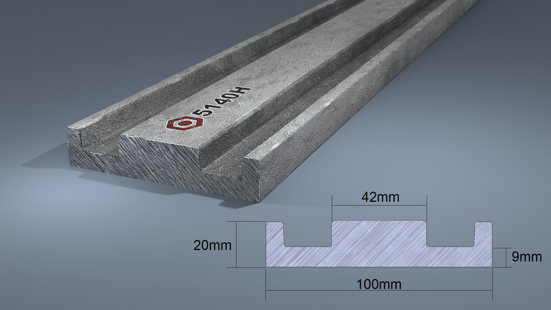 Gearing Track Profile SMB Low-poly Model Low-poly 3D model_1