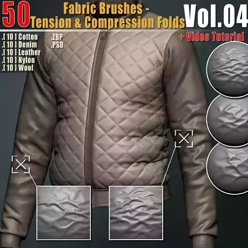 50 Fabric Brushes Tension Compression Folds Vol04