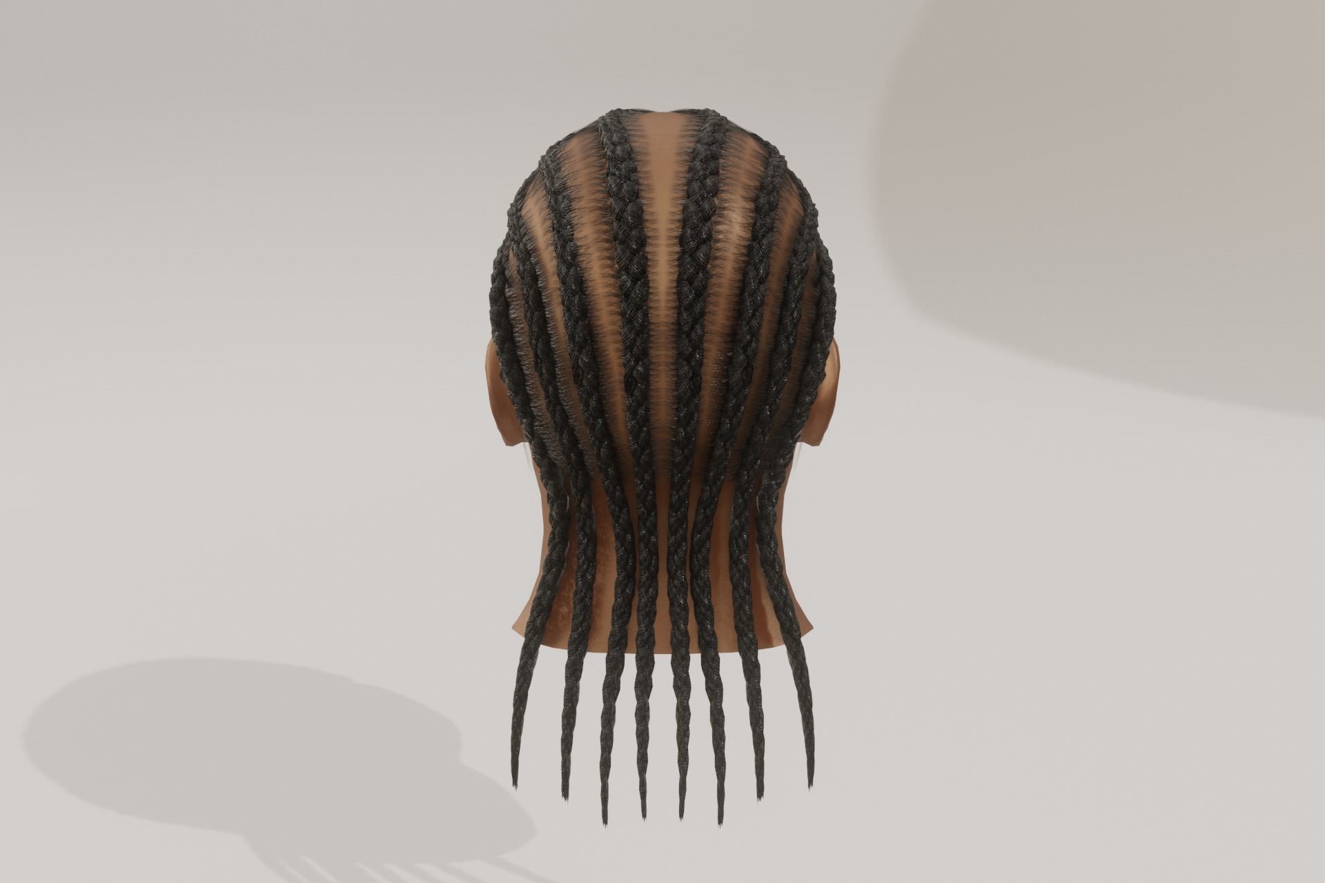 Male afro hair braids Low-poly 3D model Low-poly 3D model_5