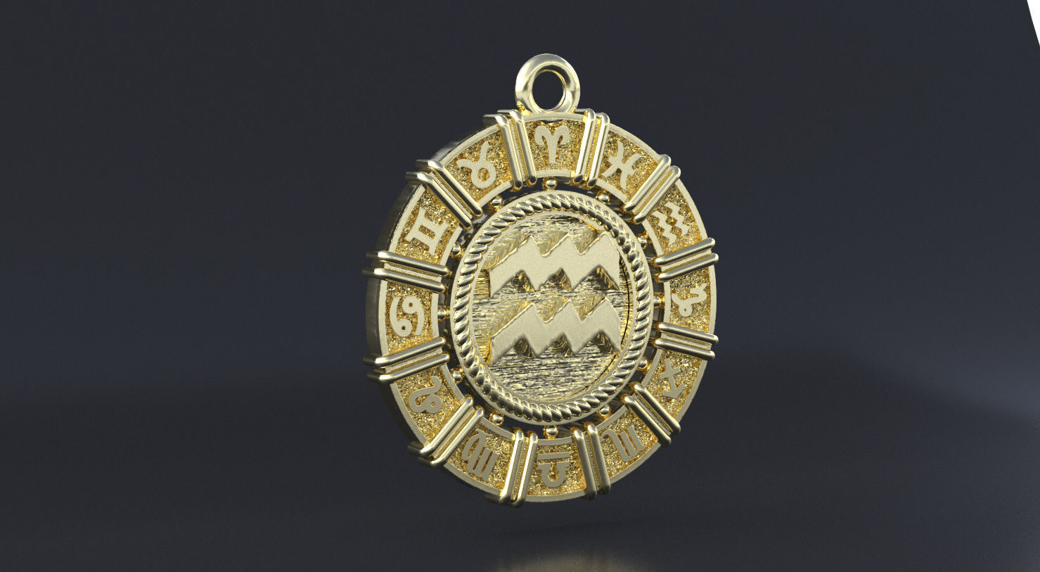 Zodiac symbol   AQUARIUS  3D print model 3D print model_5