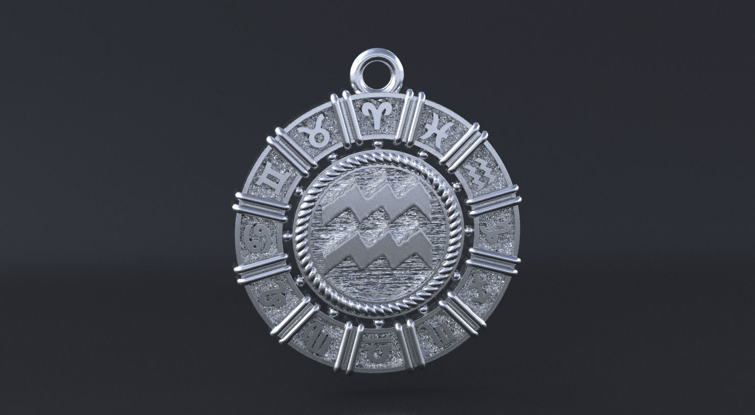 Zodiac symbol   AQUARIUS  3D print model 3D print model_6