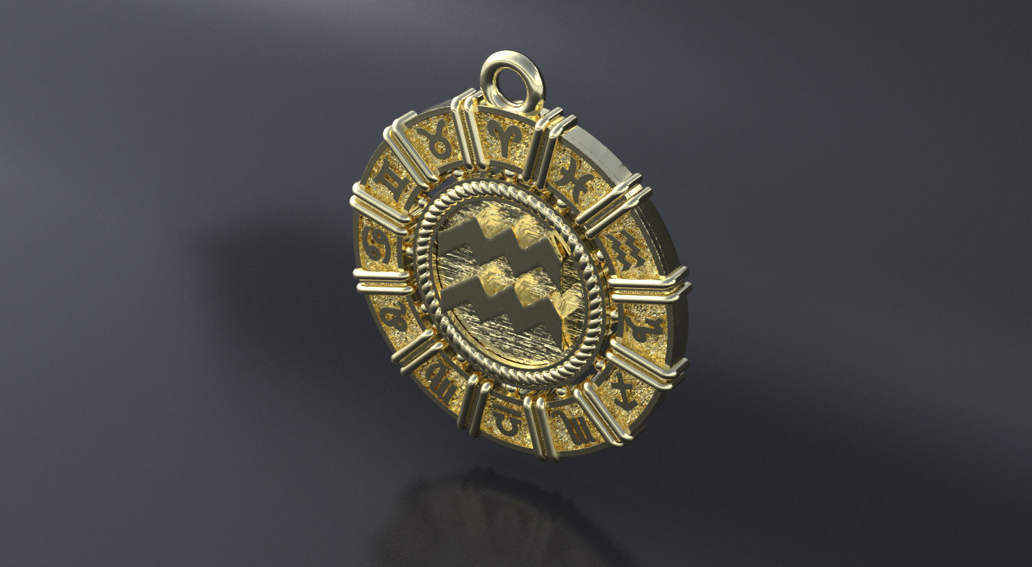 Zodiac symbol   AQUARIUS  3D print model 3D print model_4