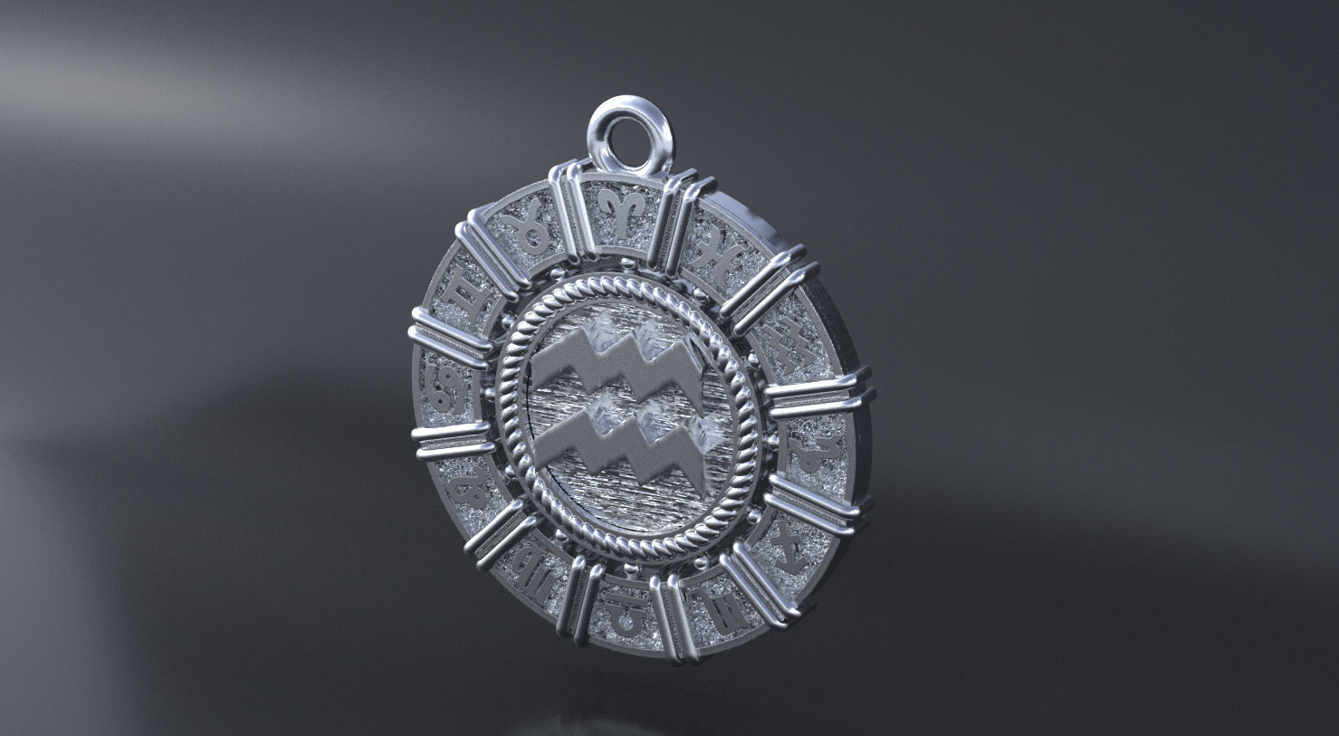 Zodiac symbol   AQUARIUS  3D print model 3D print model_7