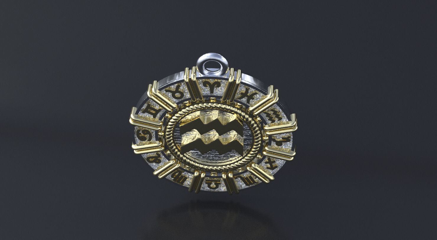 Zodiac symbol   AQUARIUS  3D print model 3D print model_2