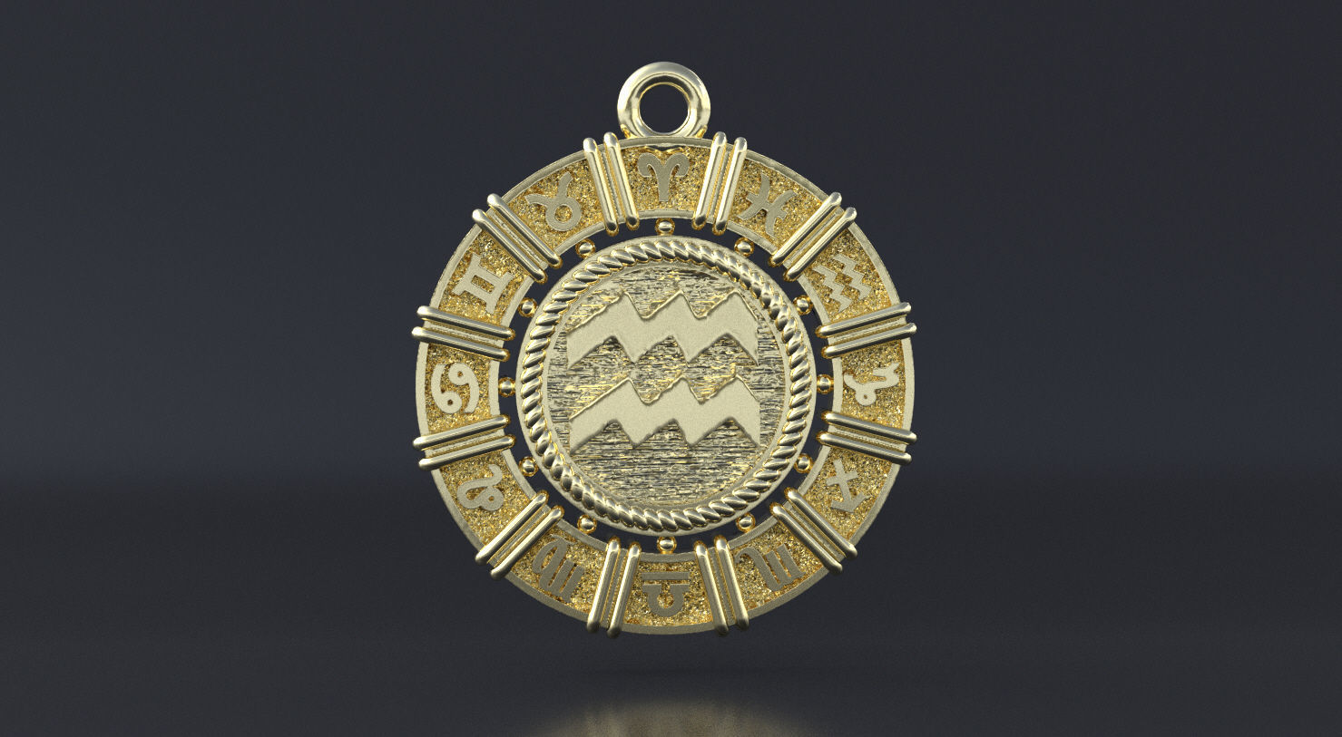 Zodiac symbol   AQUARIUS  3D print model 3D print model_3