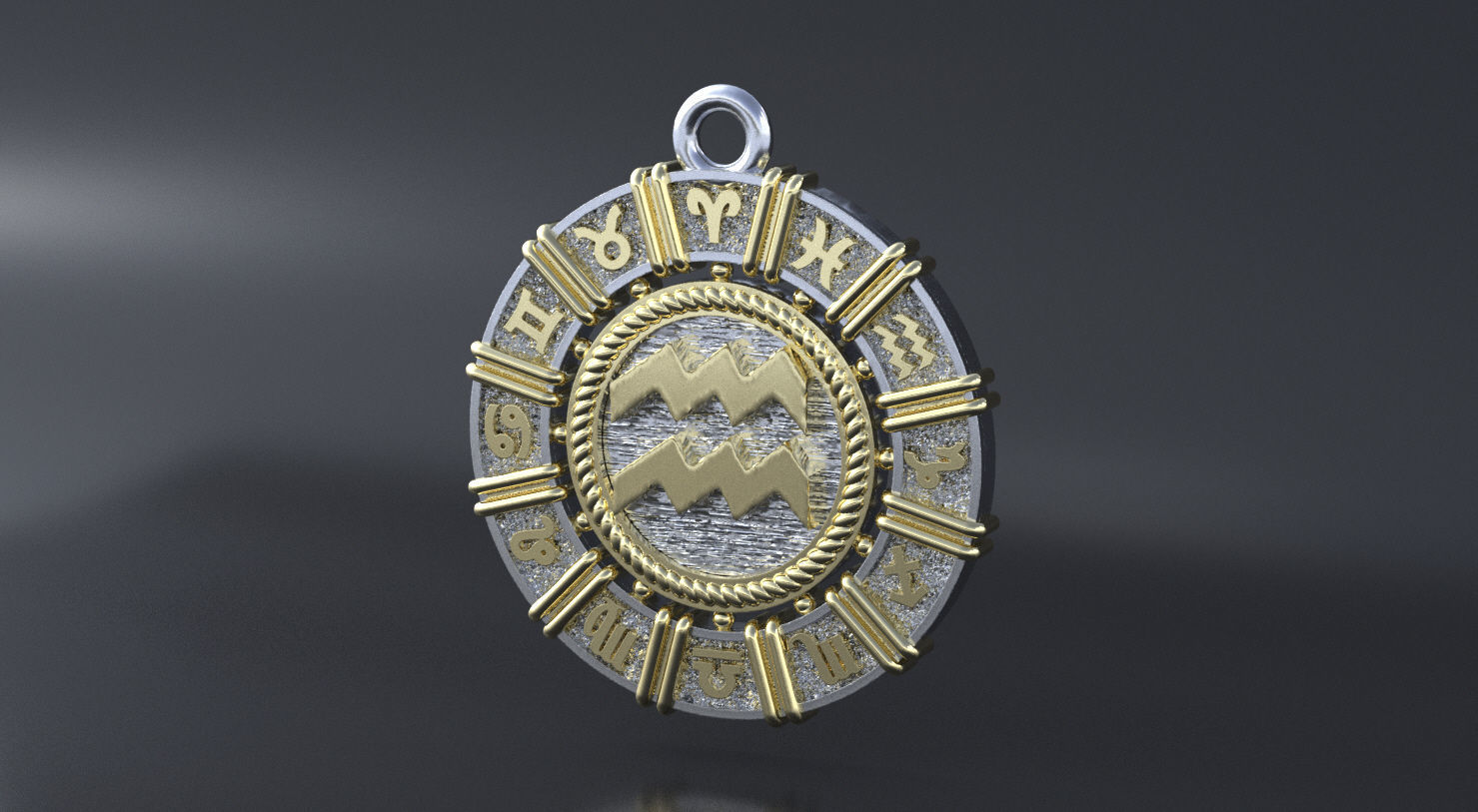 Zodiac symbol   AQUARIUS  3D print model 3D print model_1