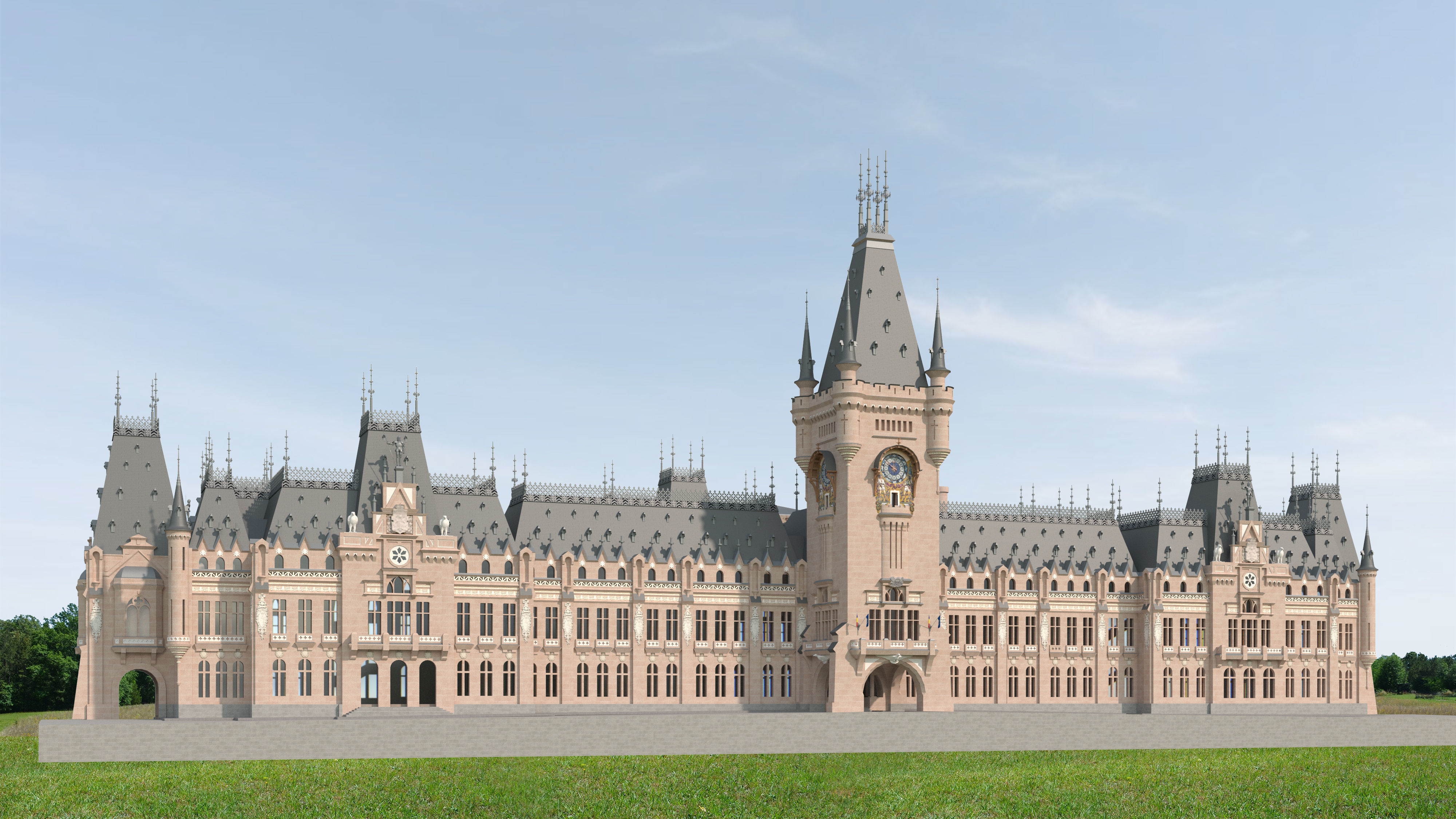 Palace of Culture - Palatul Culturii Iasi 3D model_1