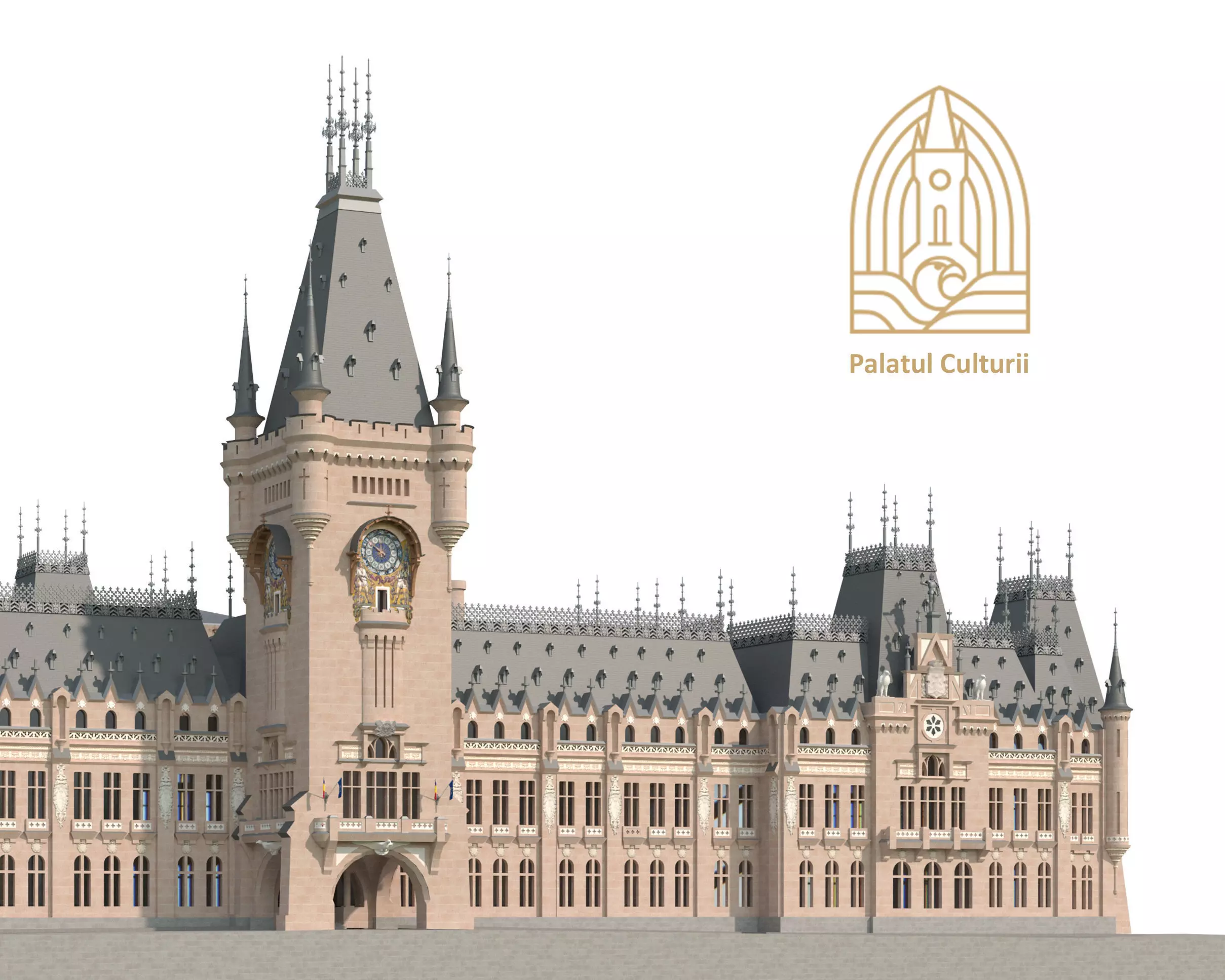 Palace of Culture - Palatul Culturii Iasi 3D model_0