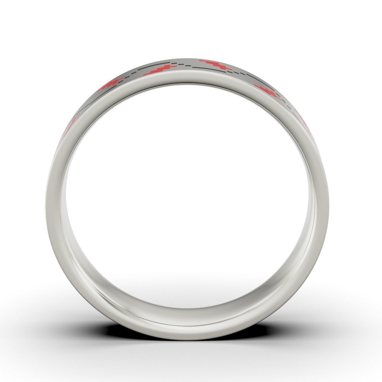 Ring Ukrainian embroidered Wavy lines RSize 6USA  3D print model_3