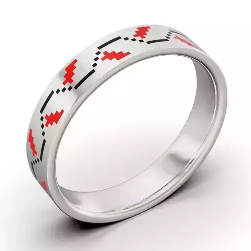 Ring Ukrainian embroidered Wavy lines RSize8 3D print model