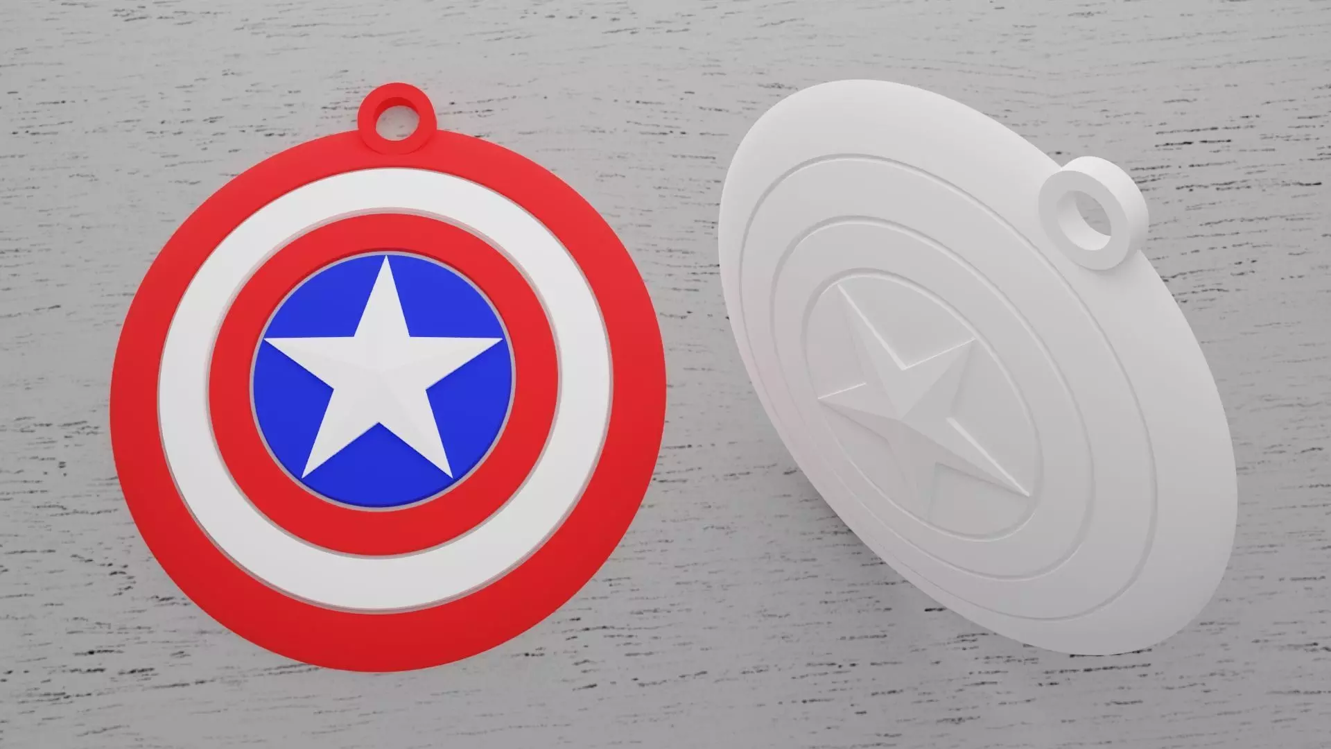 Chaveiro Escudo Capitao America 3D print model