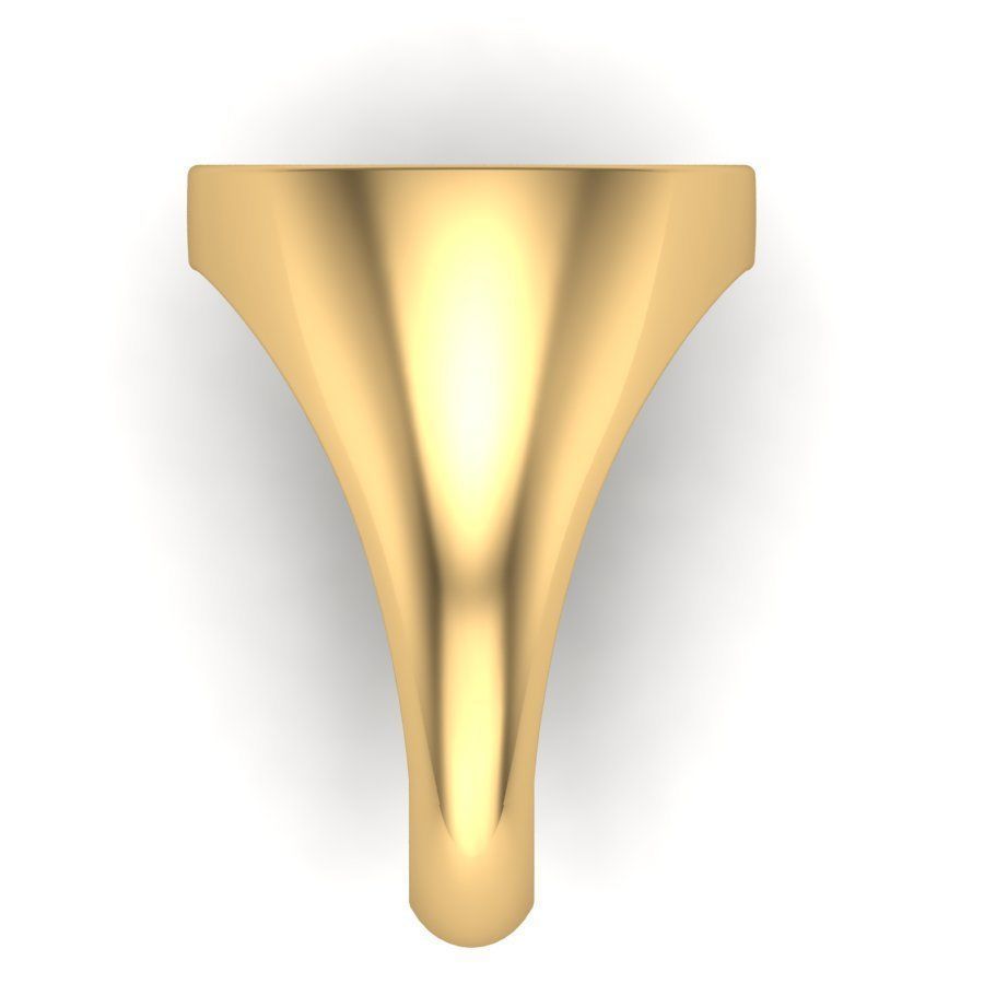 Signet rings set ROUND top 3D print model_7