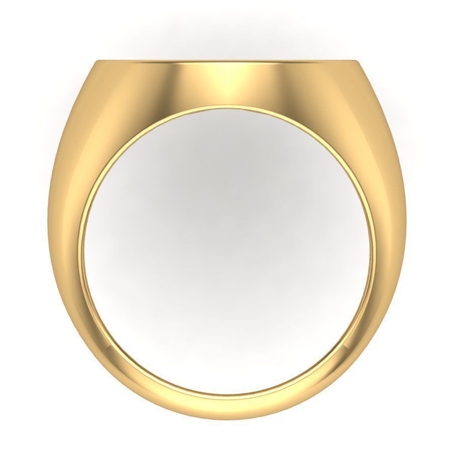 Signet rings set ROUND top 3D print model_6