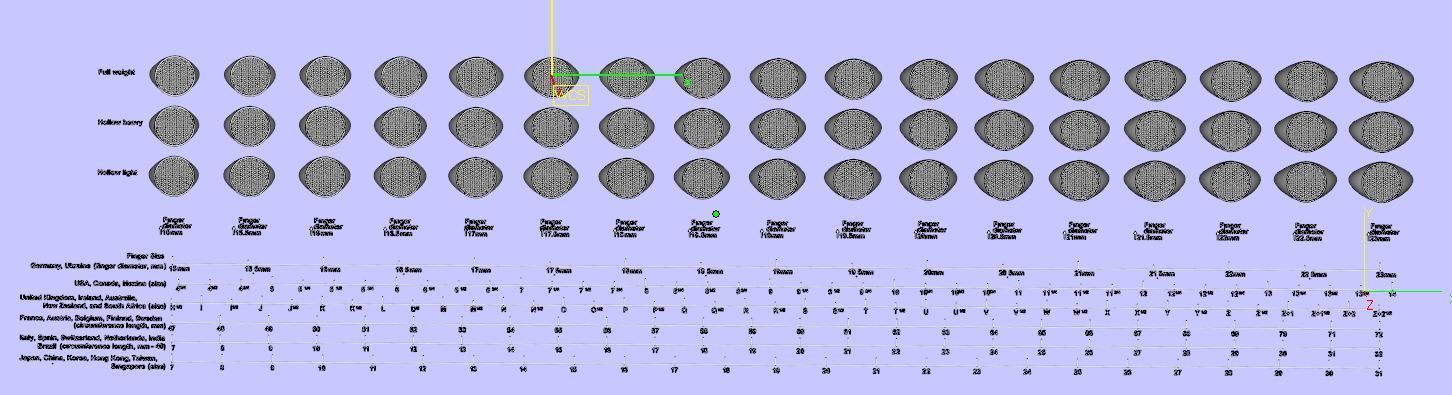 Signet rings set ROUND top 3D print model_15