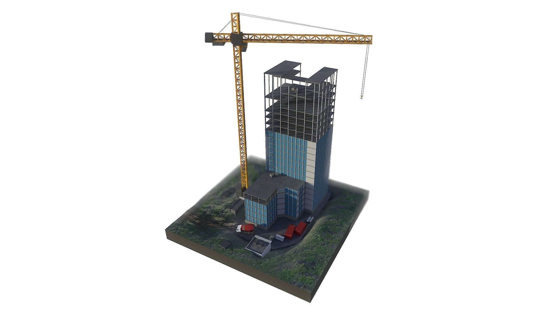 Building Under Construction Low-poly 3D model_2
