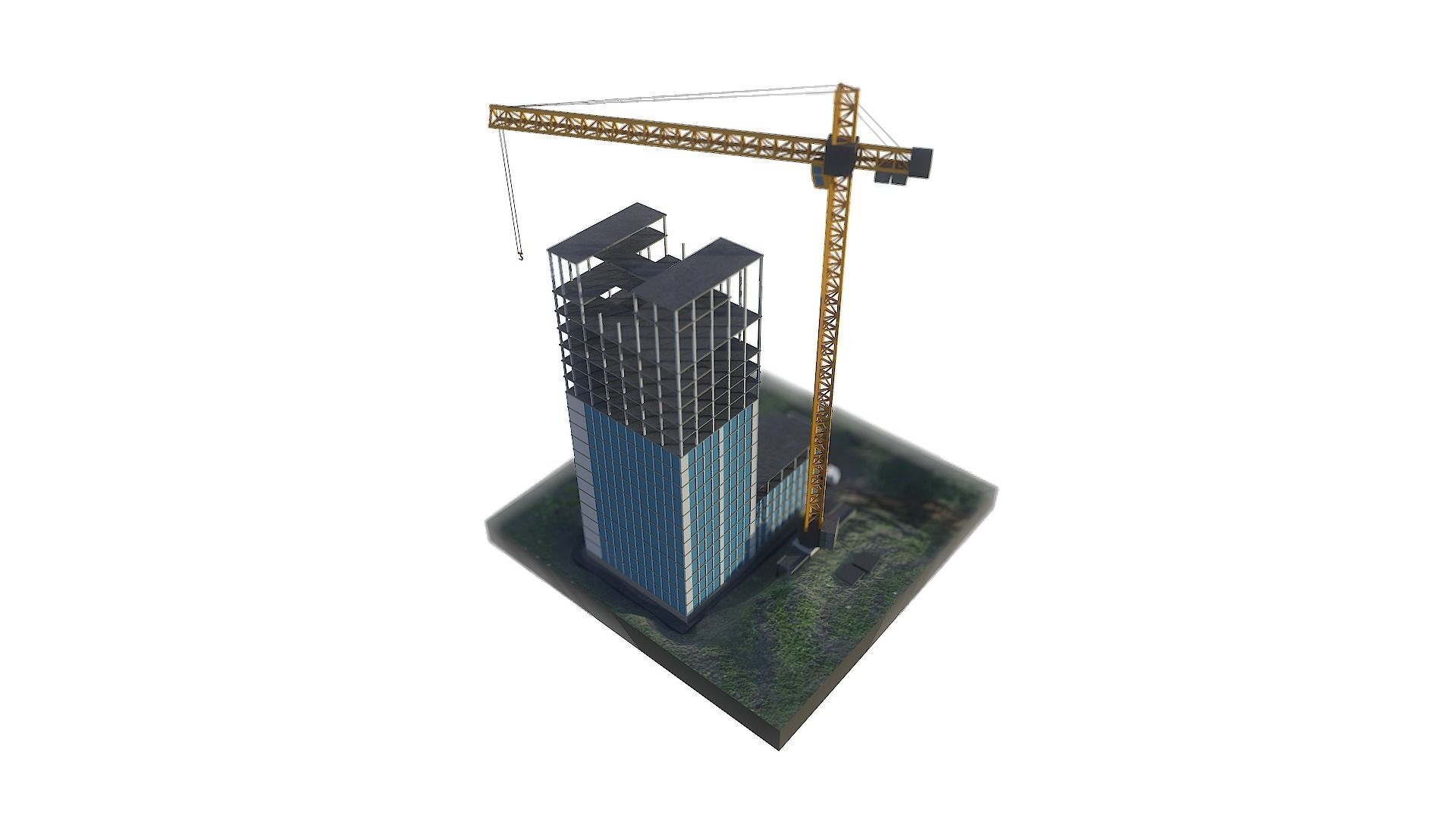 Building Under Construction Low-poly 3D model_6