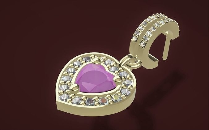heart earrings  3D print model