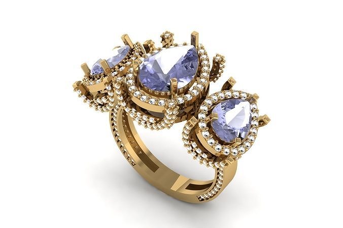 Sapphires and Diamonds Ring R 119 3D print model