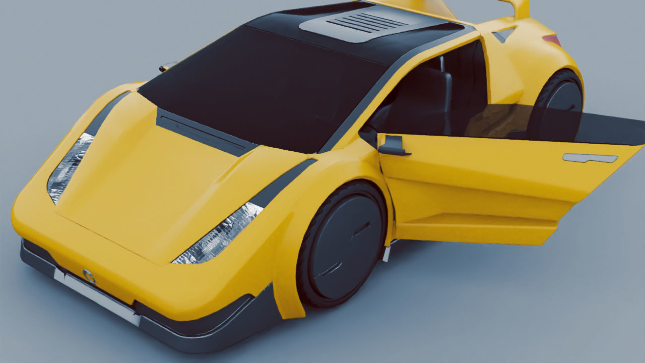Super car  rigged vehicle 3D model_10
