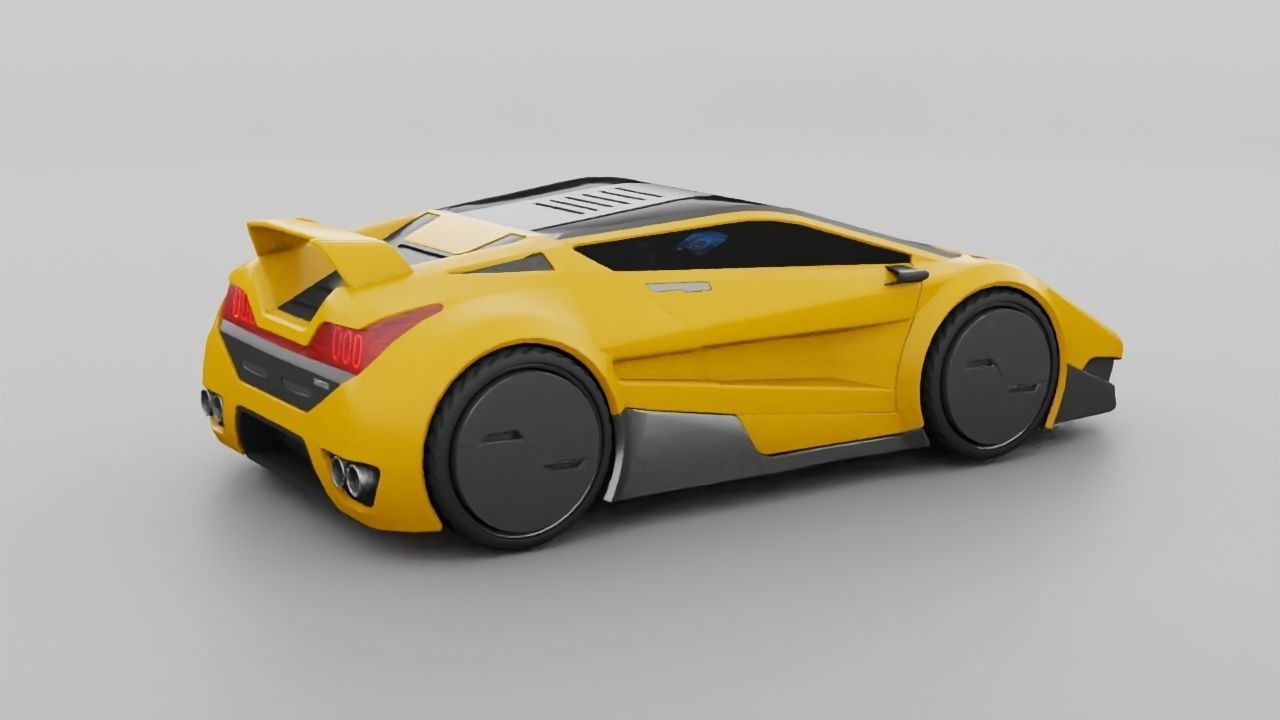 Super car  rigged vehicle 3D model_2