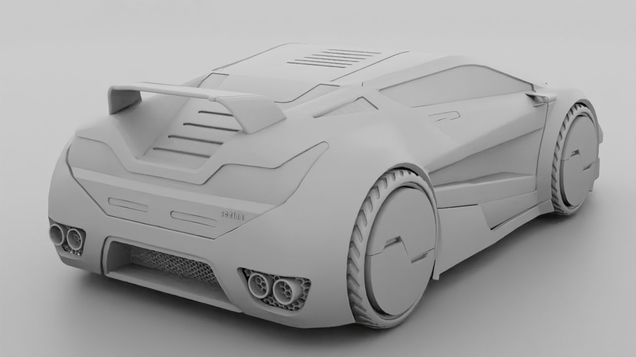 Super car  rigged vehicle 3D model_19