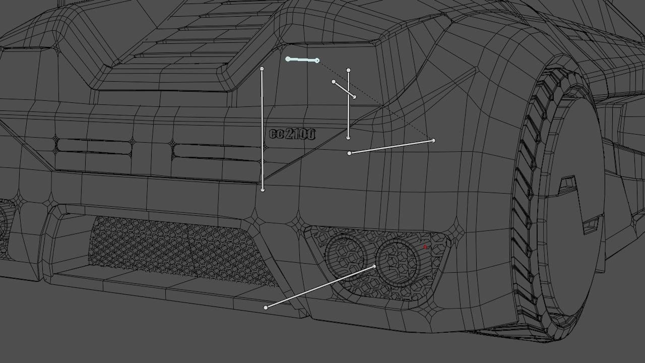 Super car  rigged vehicle 3D model_24