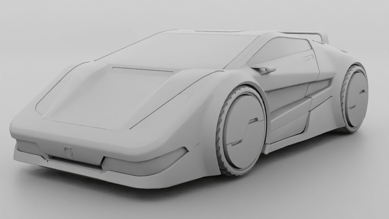 Super car  rigged vehicle 3D model_21