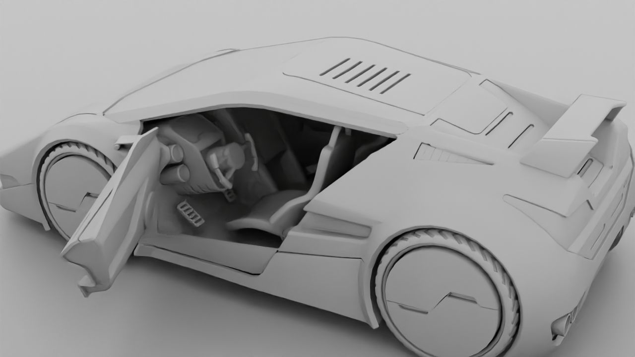 Super car  rigged vehicle 3D model_20