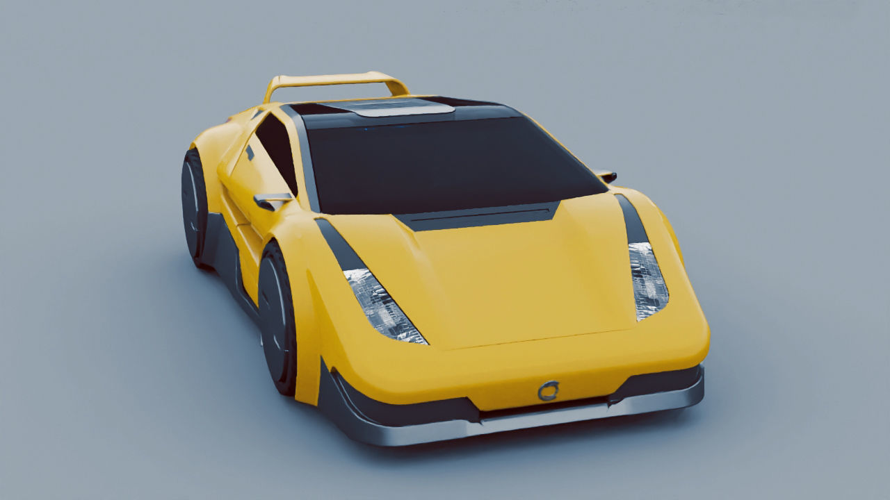 Super car  rigged vehicle 3D model_7