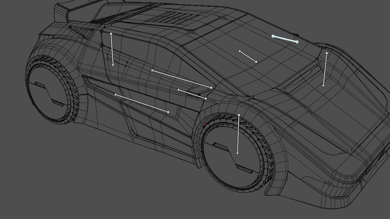 Super car  rigged vehicle 3D model_26