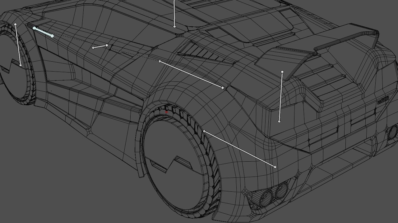 Super car  rigged vehicle 3D model_23