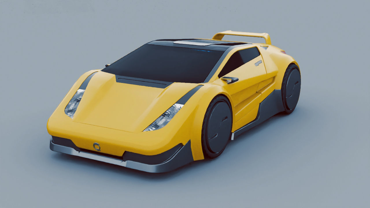 Super car  rigged vehicle 3D model_4