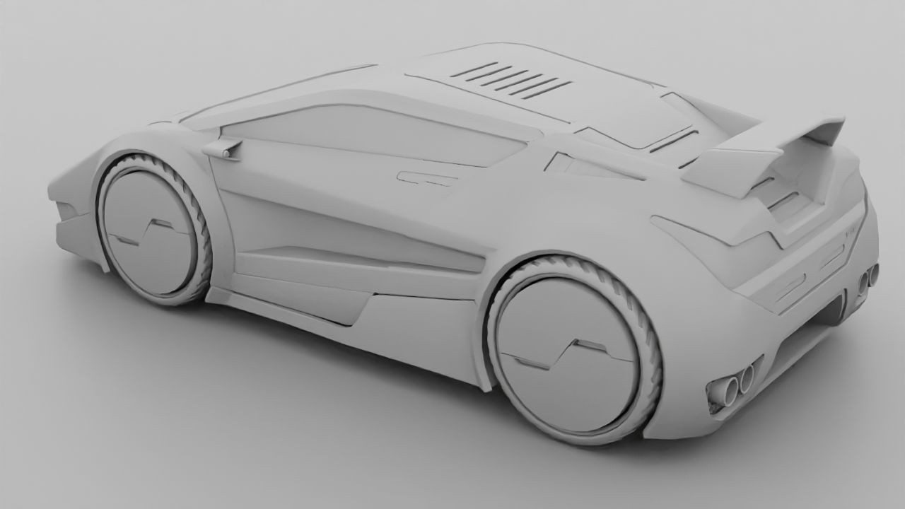 Super car  rigged vehicle 3D model_22